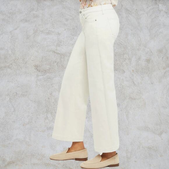NEW $109 NYDJ Teresa Wide Leg Ankle Jeans Pants 18 Lift Tuck Smoothing Eggshell - Picture 2 of 7